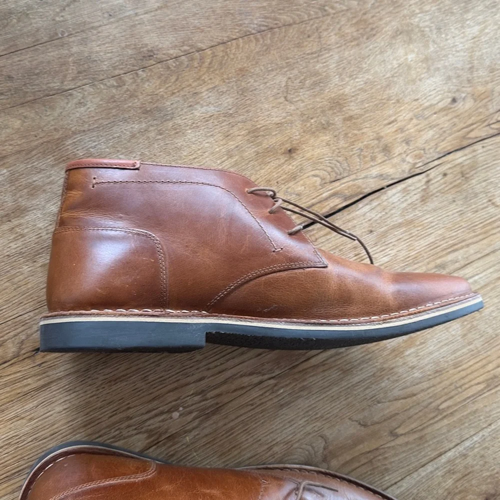 Steve Madden mens Hestonn Chukka lace up leather ankle shoe boot size 16 camel - Picture 6 of 7